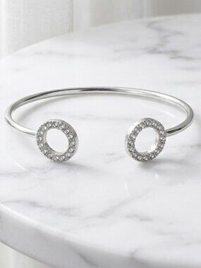 Ladies Silver Round Bangle Bracelet